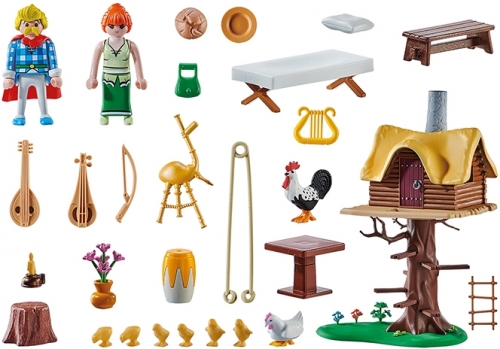 Playmobil - Asterix Si Obelix - Cacofonix Si Casa In Copac