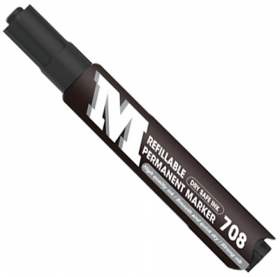 Marker permanent 708, 3 mm, reincarcabil, negru, M&G