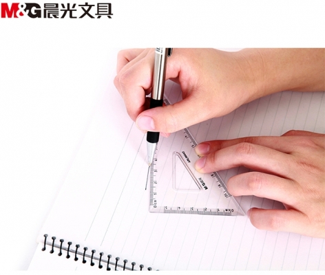 Set geometric 4 piese, rigla 15 cm, raportor, echer 45°, echer 60°, M&G