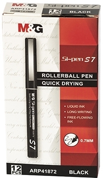 Roller S7, negru, varf tip needle, 0.7mm, M&G