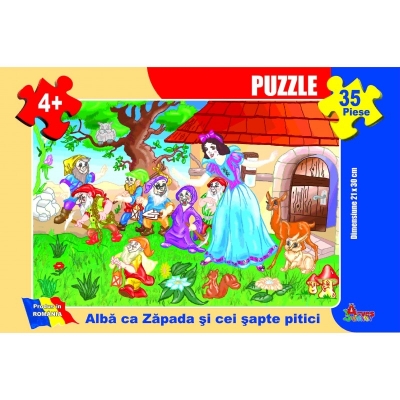 Puzzle 35 de piese - Alba ca Zapada si cei sapte pitici