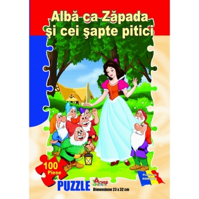 Puzzle 100 de piese - Alba ca Zapada si cei sapte pitici