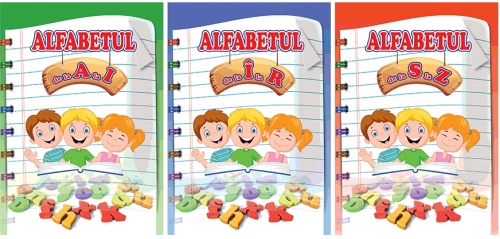 Caiet de colorat alfabetul - set 3 caiete de la A la Z