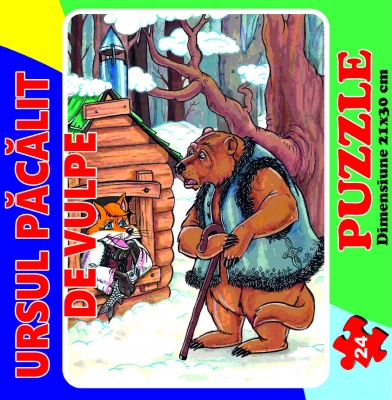 Puzzle 24 de piese - Ursul pacalit de vulpe