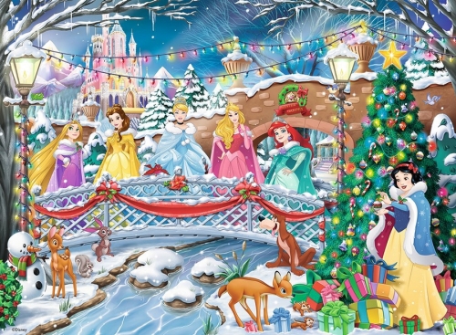 Puzzle Craciunul printeselor Disney 500 piese Ravensburger
