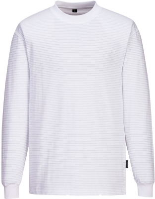 Tricou cu maneca lunga ESD antistatic, alb, regular, Portwest