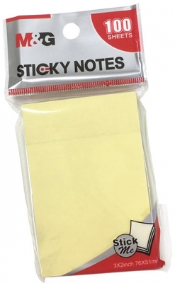 Notite adezive, 76 x 127 mm, galben, 100 file/set, M&G 