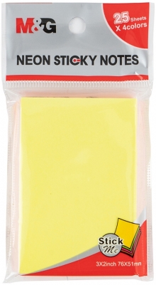 Notite adezive, 76 x 51mm, 4 culori pastel, 25 file/culoare, 100 file/set M&G 