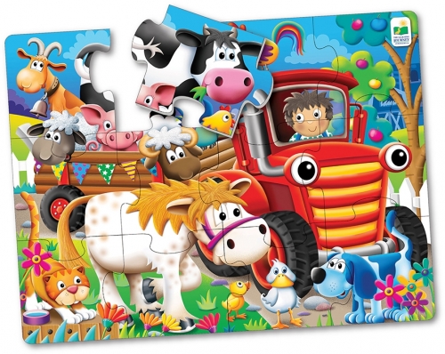 Primul meu puzzle de podea, model Animale la ferma, The Learning Journey 