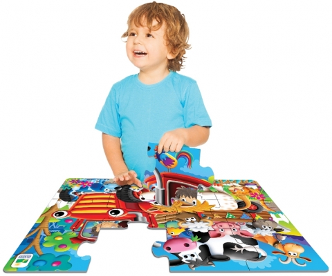 Primul meu puzzle de podea, model Animale la ferma, The Learning Journey 