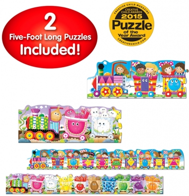 Set 2 puzzle-uri, model Trenul urias cu forme si culori, The Learning Journey 
