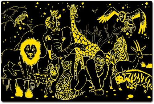 Puzzle straluceste in intuneric, model Animale salbatice, The Learning Journey 