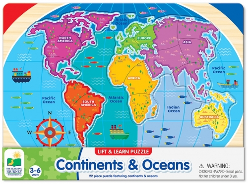 Puzzle Sa invatam continentele si oceanele, The Learning Journey 