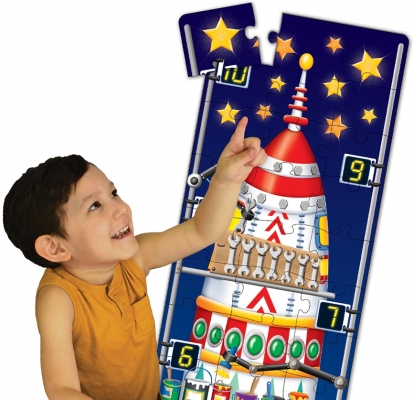 Puzzle inalt de podea, model Racheta 123, The Learning Journey 