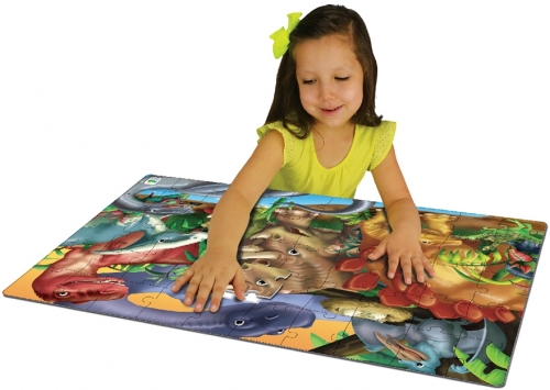 Puzzle mare de podea, model Dinozauri, The Learning Journey 