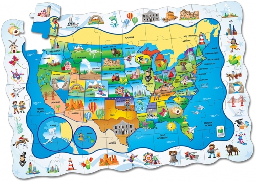Puzzle si joc model Harta SUA, The Learning Journey