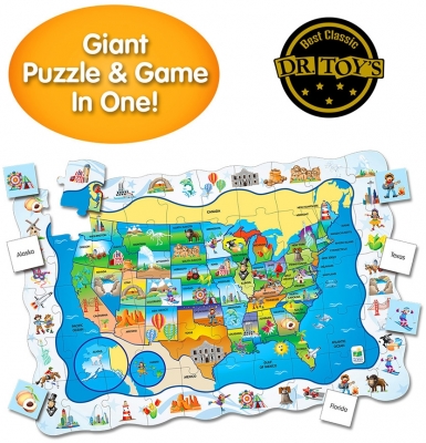 Puzzle si joc model Harta SUA, The Learning Journey