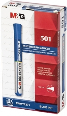 Marker pentru tabla alba 501, 2 mm, albastru, M&G