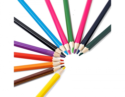 Creioane colorate hexagonale, ulei pastel, cutie cilindrica din carton premium, 48 culori/set, M&G