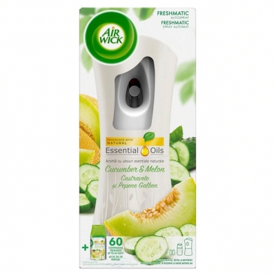 Odorizant camera Freshmatic + rezerva Cucumber & Melon 250mL Air Wick