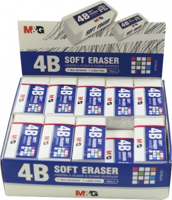 Guma de sters alba, moale, 42 x 18 x 11mm, 36 buc/display, M&G