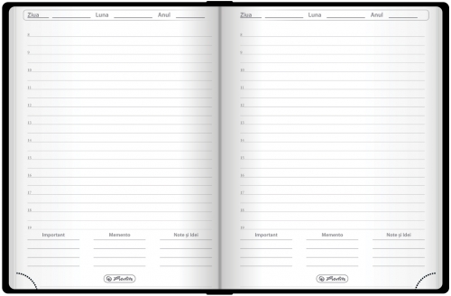Agenda Herlitz nedatata, A5, 224 pagini, personalizabila, culoare verde