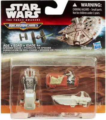 SET 3 FIGURINE MICROMACHINES EPISODUL VII SPEEDER CHASE HASBRO