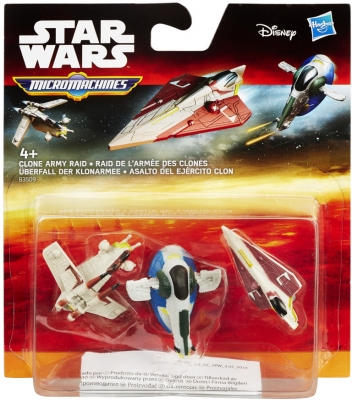 SET 3 FIGURINE MICROMACHINES EPISODUL VII CLONE ARMY RAID HASBRO