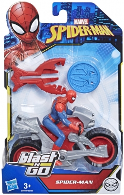 MOTOCICLETA LUI SPIDERMAN CU FIGURINA SI LANSATOR HASBRO