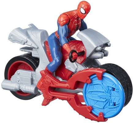 MOTOCICLETA LUI SPIDERMAN CU FIGURINA SI LANSATOR HASBRO