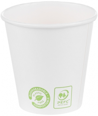 Pahare carton biodegradabile albe 220ml 25buc/set Biodeck 
