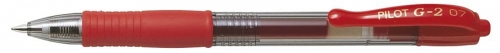 Roller retractabil cu gel G-2, 0.7 mm, rosu Pilot