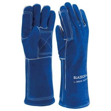 Manusi de sudura Blazecat-a-ga Rock Safety, piele spalt de bovina, albastru