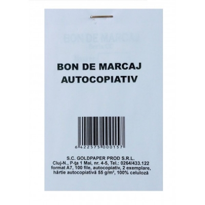 Bon de marcaj A7 autocopiativ, 2 ex, 100 file