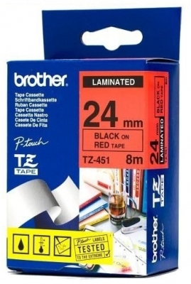 Banda Laminata Black On Red Tze451 Original Brother P-Touch D600Vp