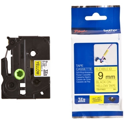 Banda Flexibila Black On Yellow Tzefx621 Original Brother P-Touch E300Vp