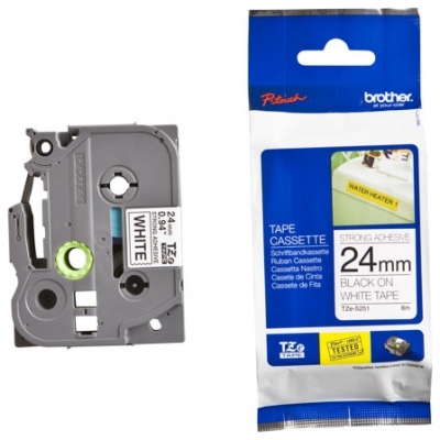 Banda Laminata Adeziva Black On White Tzes251 Original Brother P-Touch 24Mm