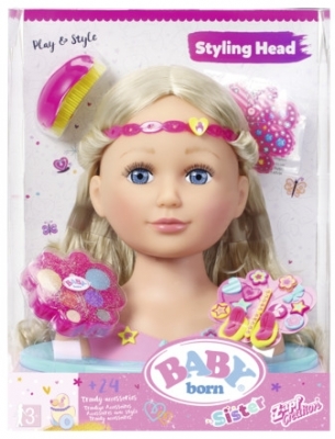 Baby Born - Cap Papusa Pentru Coafat Si Machiat Zapf