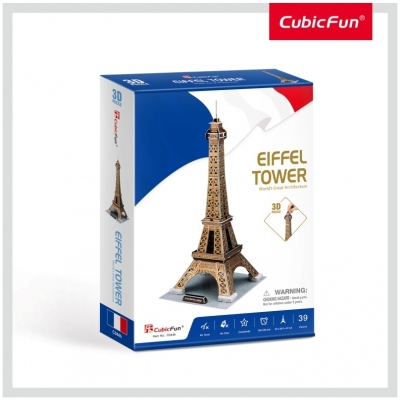 Puzzle 3D Turnul Eiffel (Nivel Mediu 39 Piese)  Cubicfun