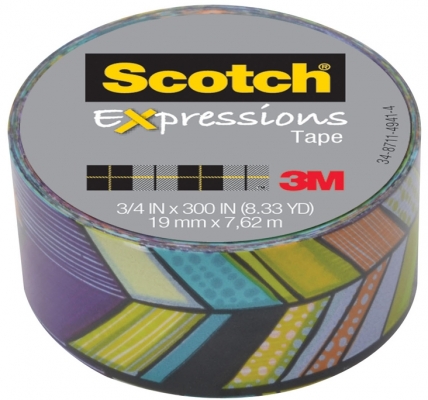 Banda adeziva decorativa Scotch 3M forme geometrice multicolore