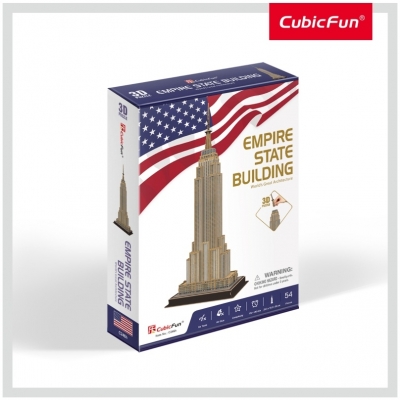 Puzzle 3D Empire State Building (Nivel Mediu 54 Piese) Cubicfun