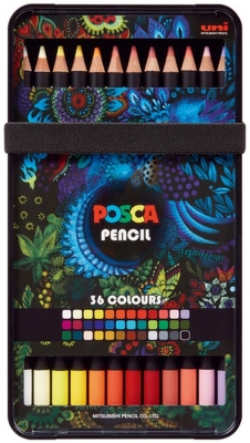 Creioane pastel uleios, colorate 36 culori/set, Posca Uni-Ball 