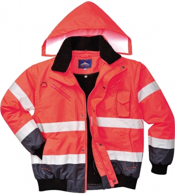 Jacheta bomber Hi-Vis Contrast, Rosu/Navy, Portwest