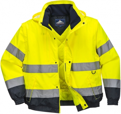 Jacheta Contrast Bomber Hi-Vis, galben, Portwest