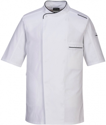 Jacheta bucatar, maneca scurta, alb, regular, Surrey Chefs Portwest 