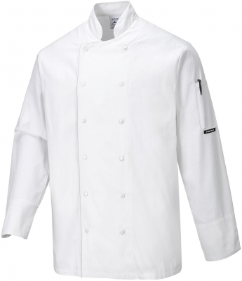 Jacheta bucatar, maneca lunga, alb, regular, Dundee Chefs, Portwest 