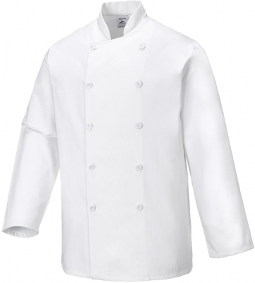 Jacheta bucatar, maneca lunga, alb, Regular, Sussex Chefs, Portwest