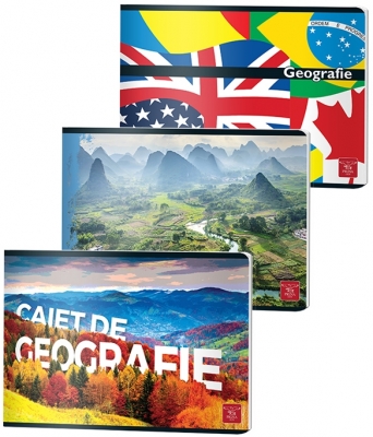 Caiet capsat, Geografie, 24 file, diverse modele, Pigna