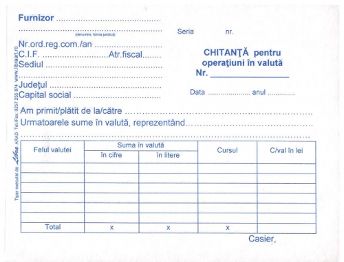 Chitantier A6 valuta 3 exemplare 150 file