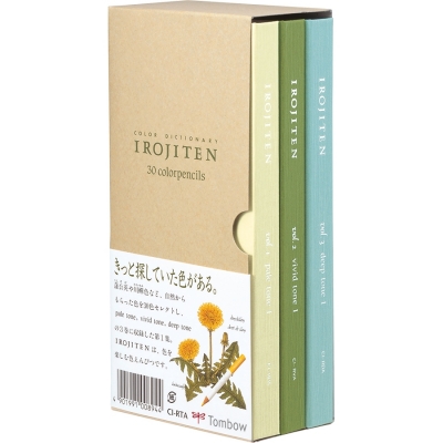 Creioane colorate Irojiten, Volum 1, 2, 3 Rainforest, 30 culori/set Tombow